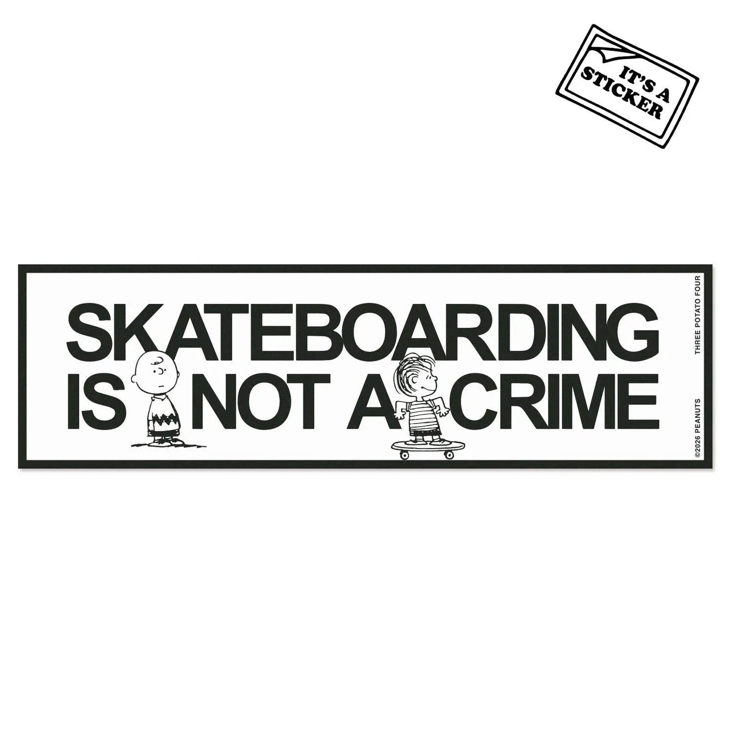 3P4 x Peanuts® - Snoopy Skateboard Bumper Sticker Three Potato Four