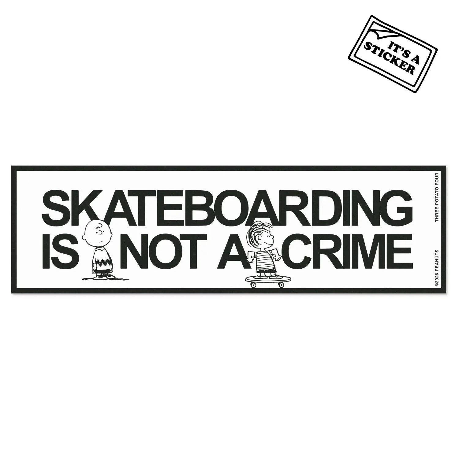3P4 x Peanuts® - Snoopy Skateboard Bumper Sticker Three Potato Four