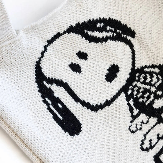 3P4 x Peanuts® Halloween - Snoopy Skeleton Knit Tote Three Potato Four
