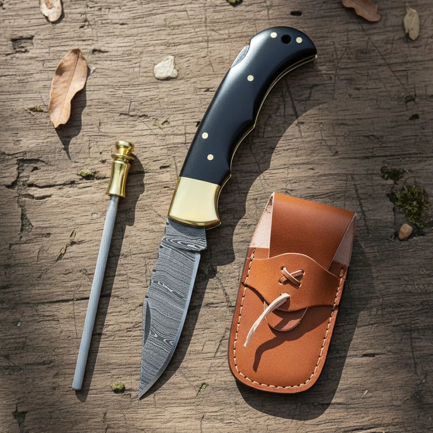 6.5' Handmade damascus folding knife, Pocket Knife FH KNIVES
