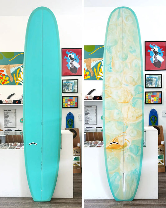 9'6" Sprout 2 - Poly Mod - Teal Resin Swirl CJ Nelson Customs