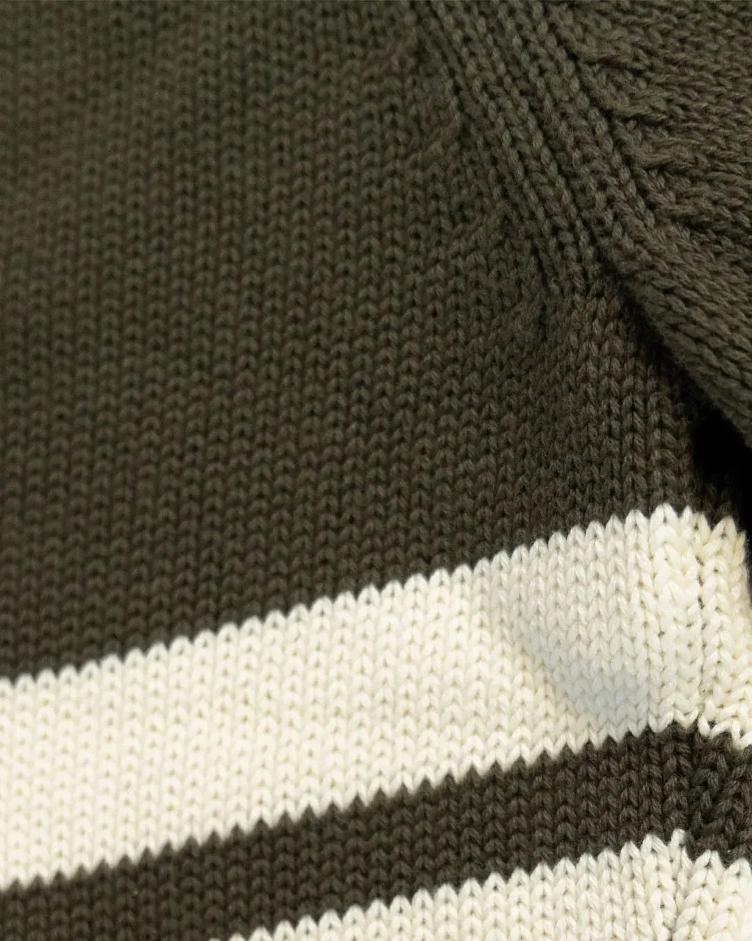 Comp Stripe Sweater - Dark Olive / Bone Birdwell