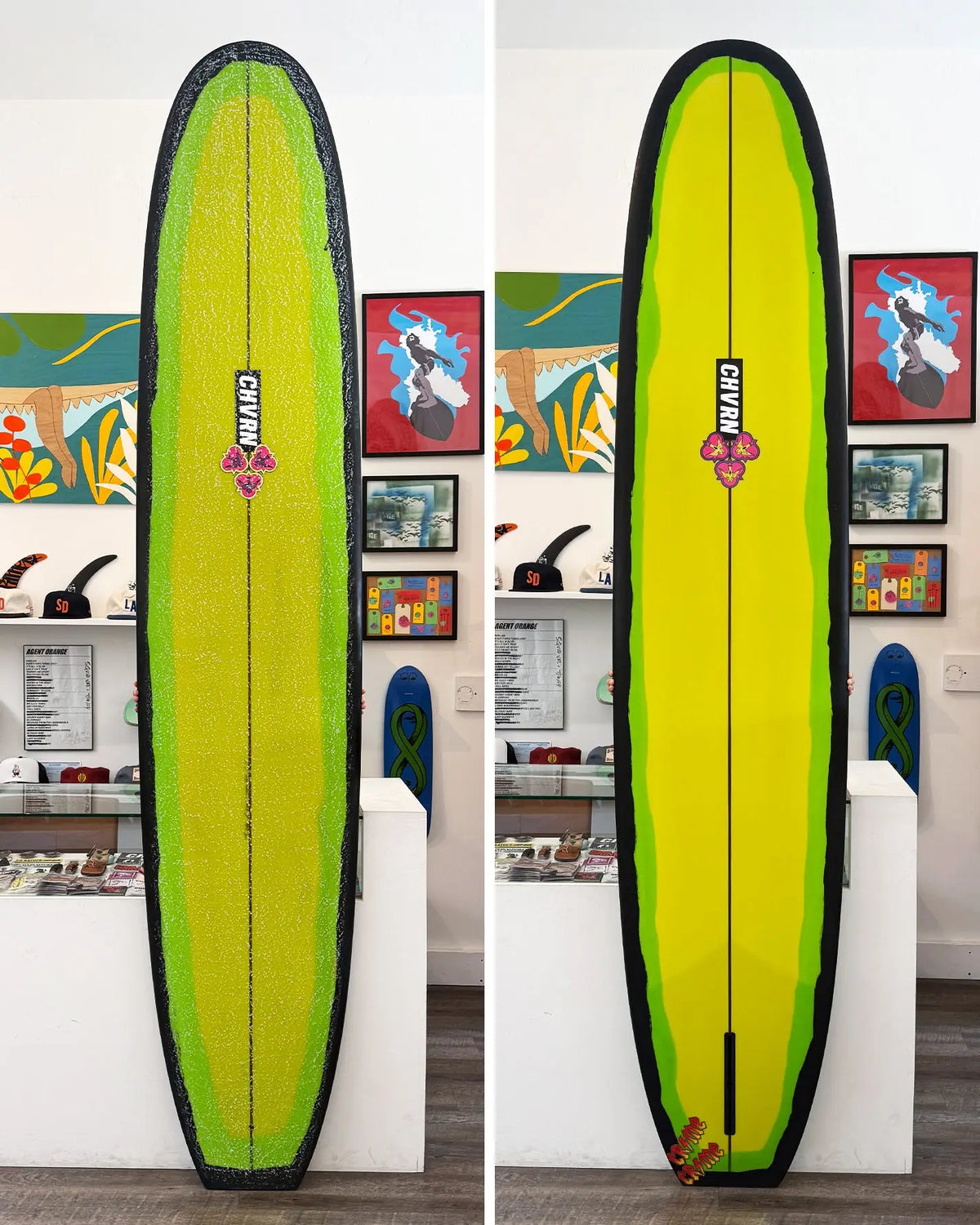 9'9" Sprout 2 Poly Mod - Black / Green / Yellow CJ Nelson Customs
