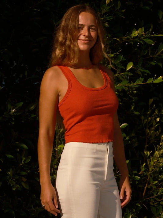 Hemp Rib Tank - Tomato Mollusk