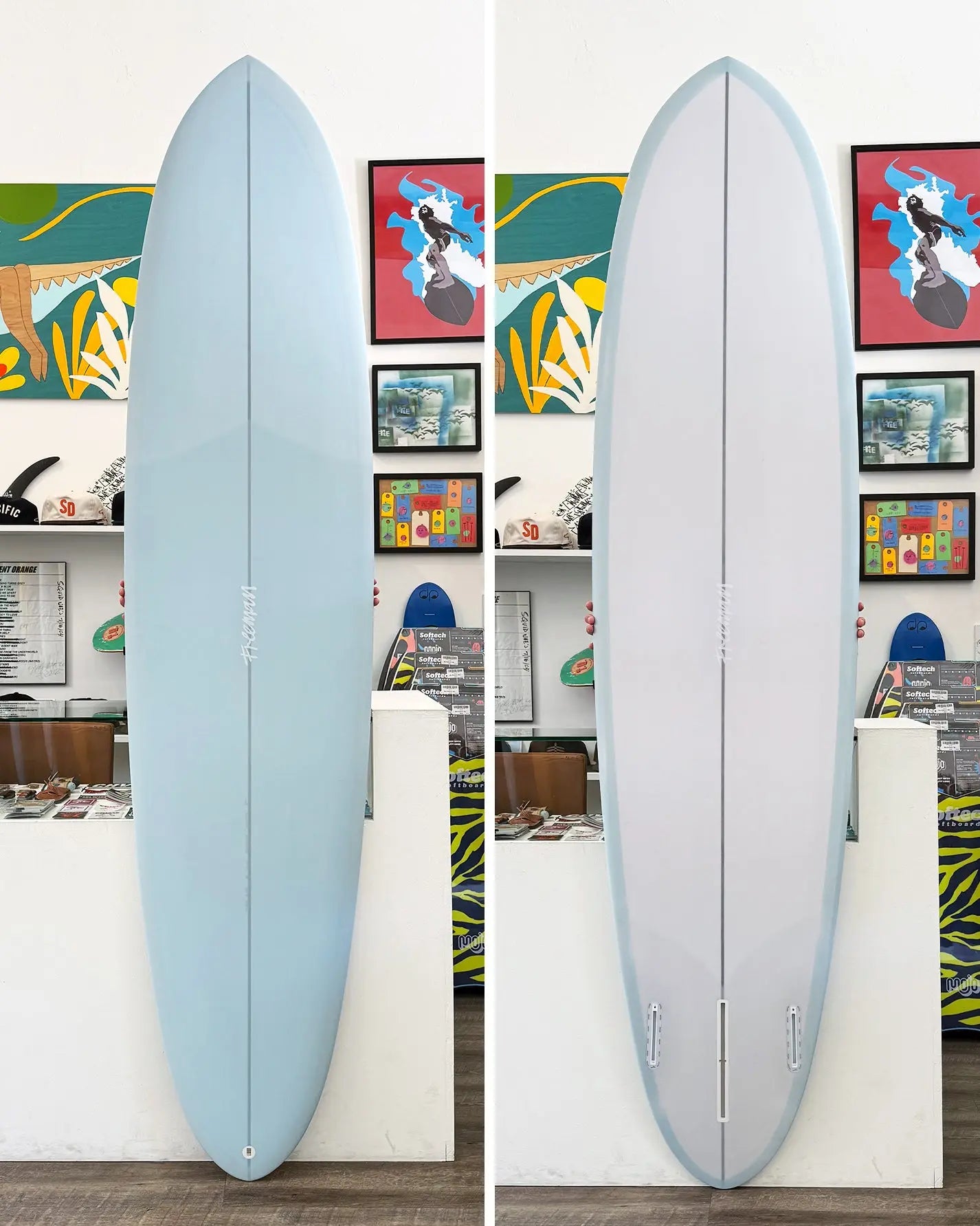 8'0" Freeman Mantis - Sky Blue / Powder White Freeman Shapes