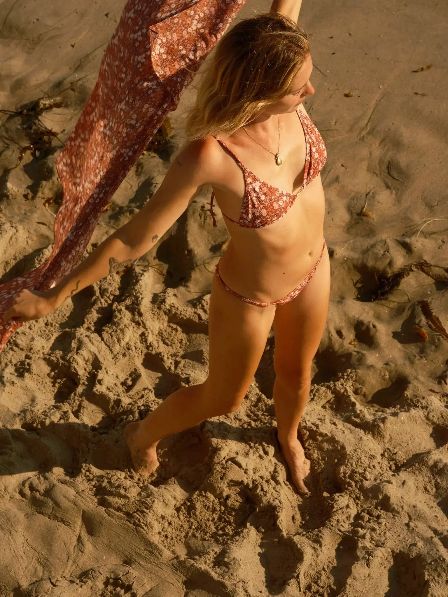 Bangalow Bikini Top - Wine Floral Mollusk