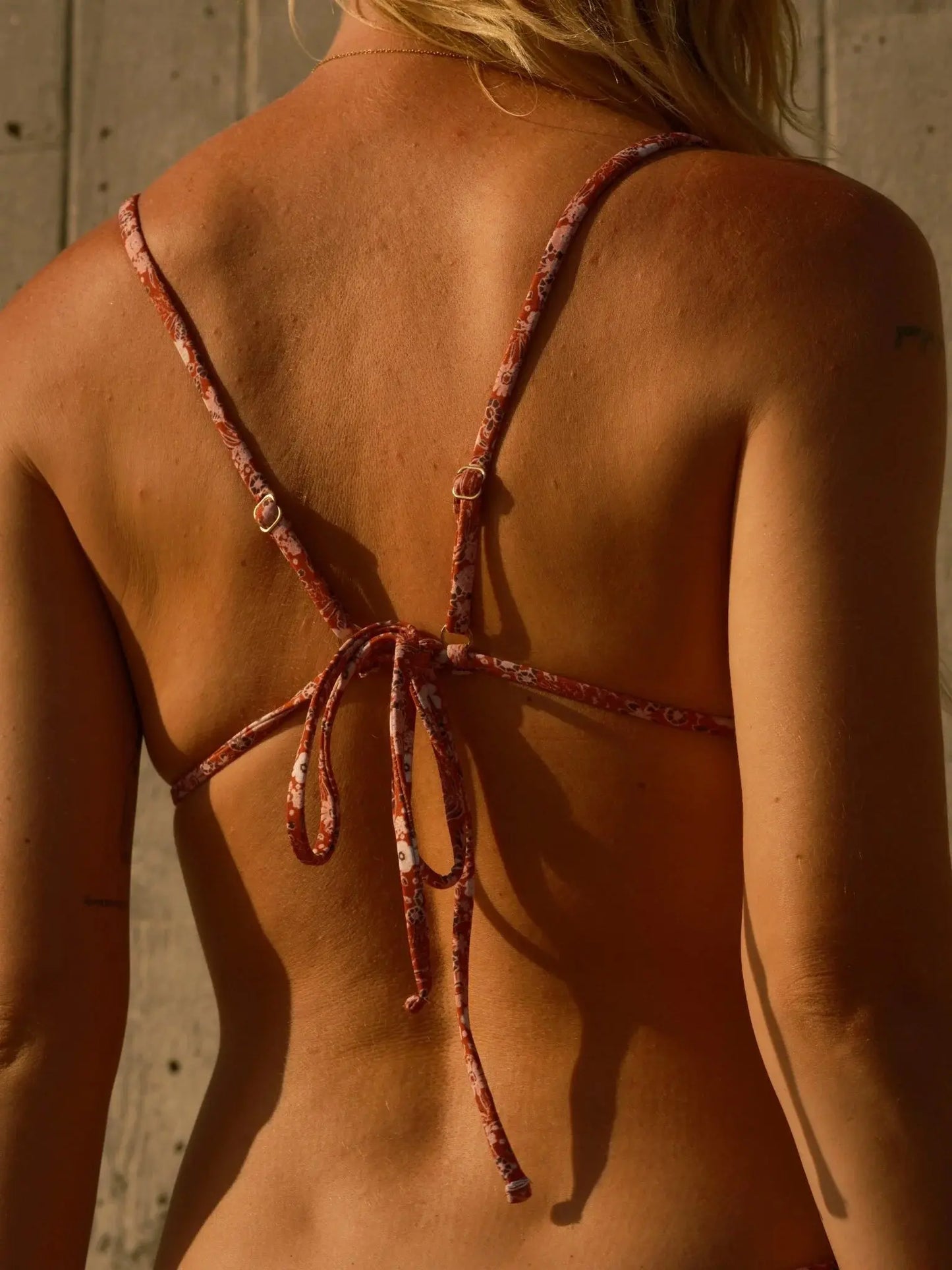 Bangalow Bikini Top - Wine Floral Mollusk