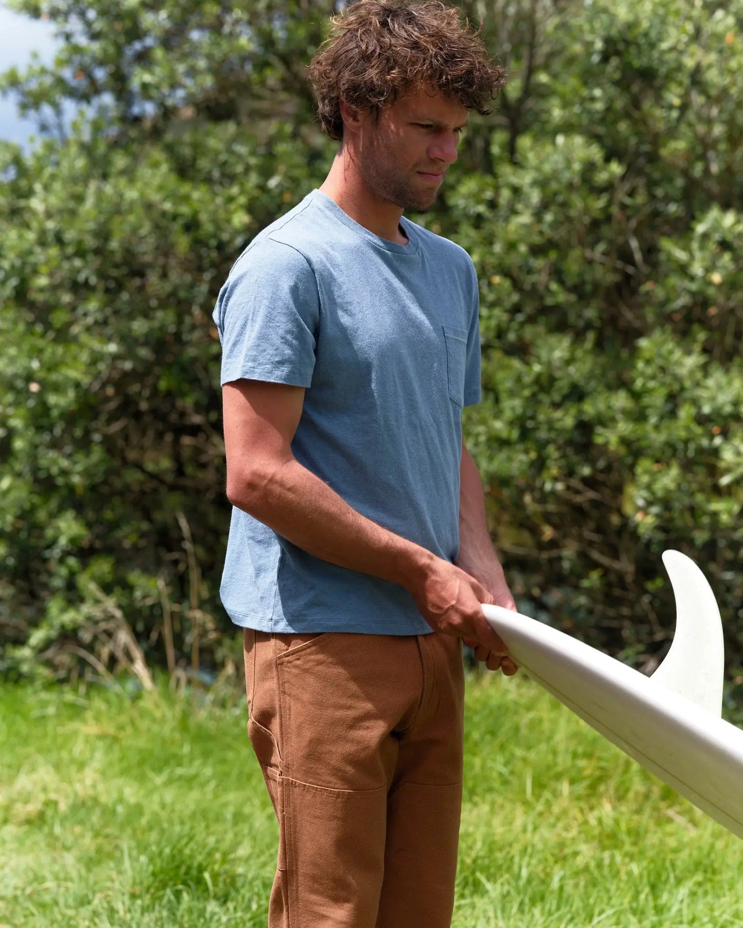 Hemp Pocket Tee - Denim Blue Mollusk