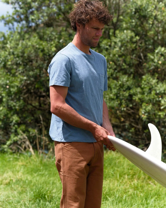 Hemp Pocket Tee - Denim Blue Mollusk