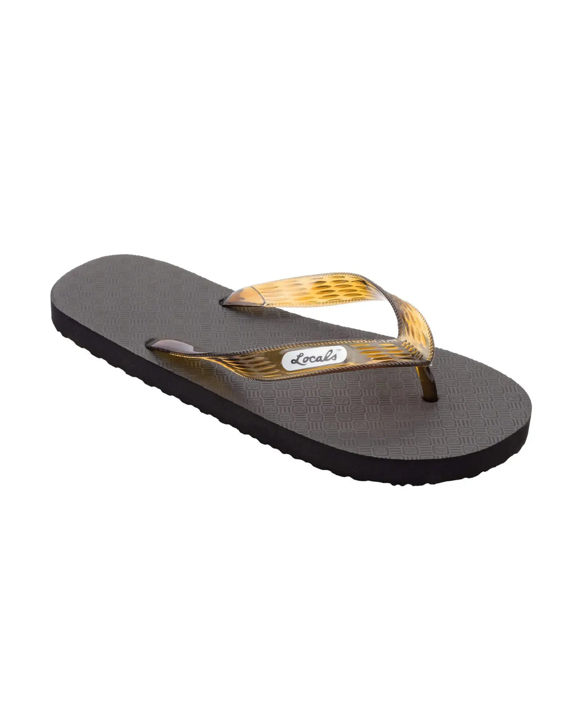 Locals Black with Brown Strap Slipper Locals Hawaii