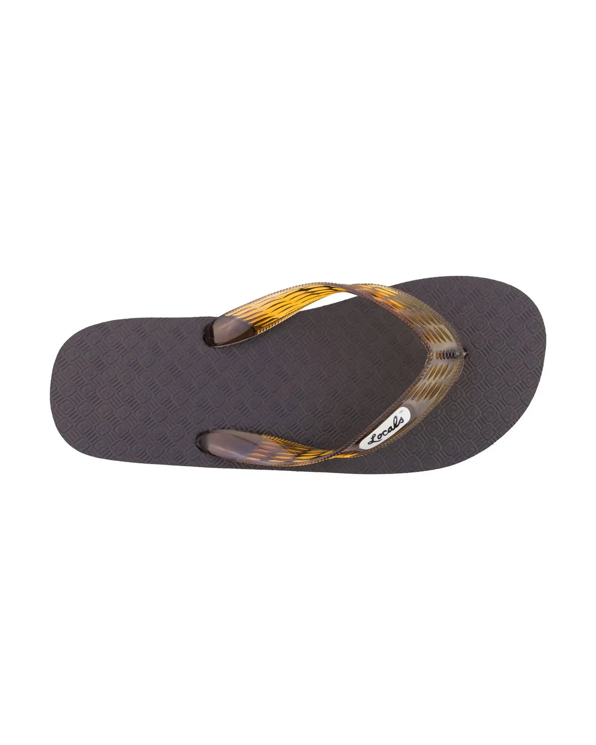 Locals Black with Brown Strap Slipper Locals Hawaii