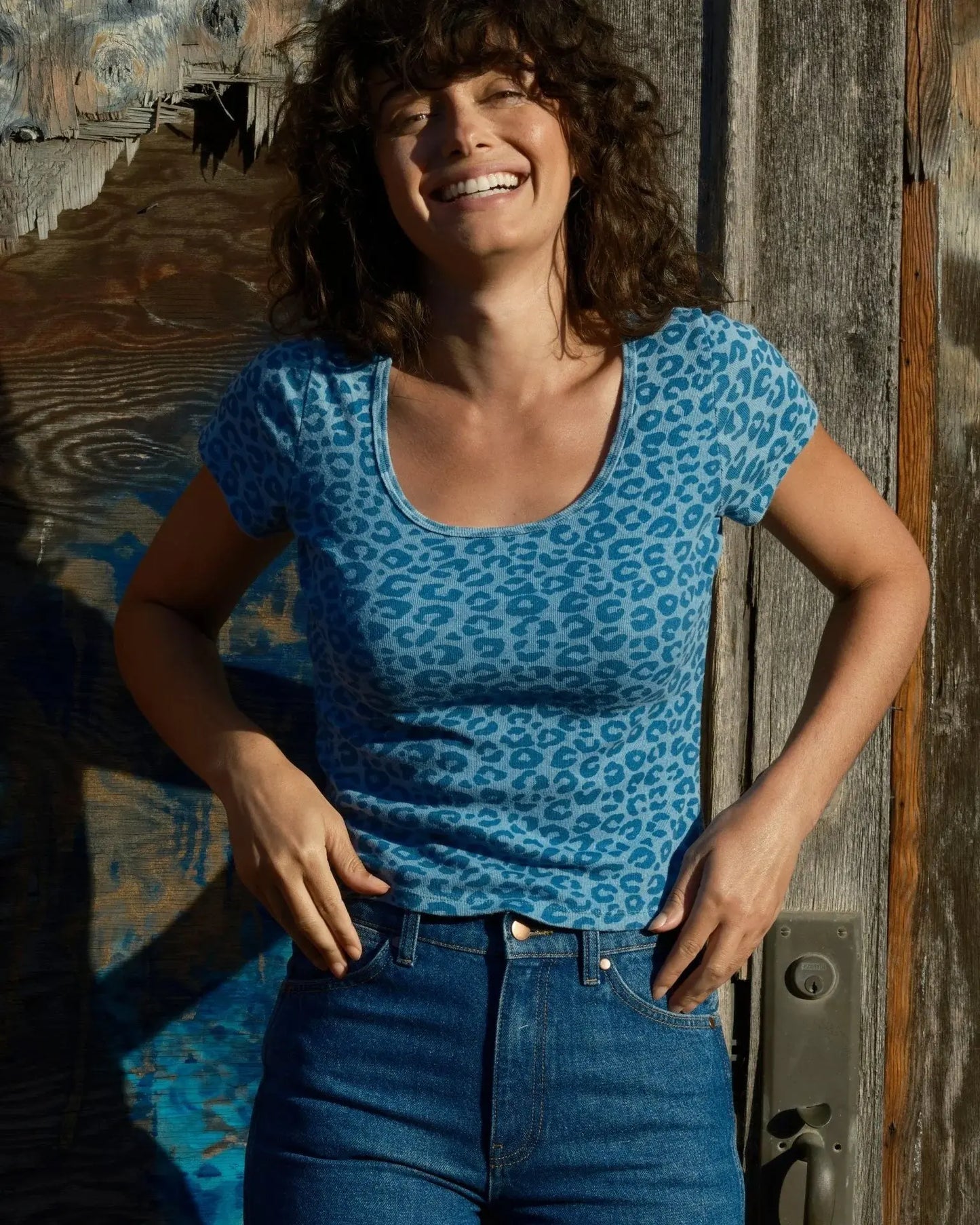Scoop Ribsy Tee - Blue Leopard Mollusk